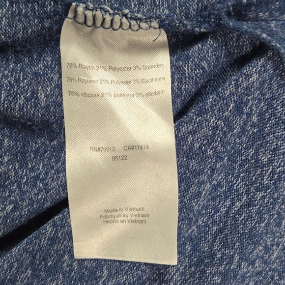 Motherhood Maternity Blue Knit Top Small SP Long Sleeve Criss Cross Back Casual - Picture 6 of 9